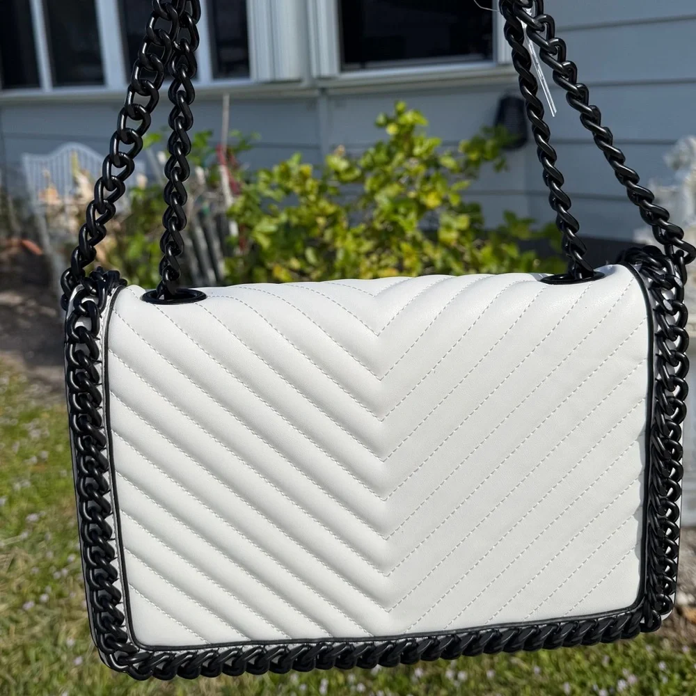 ALDO Greenwood White Quilted Shoulder Bag/Crossbody Bag - Picture 8 of 16